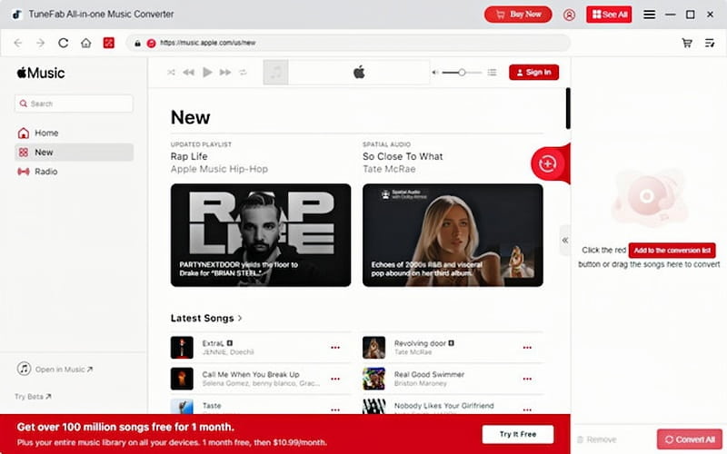 Tunefab Apple Music Converter Main Interface