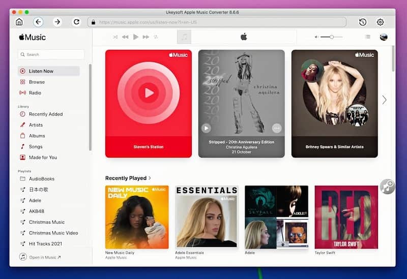 Ukeysoft Apple Music Converter Main Interface