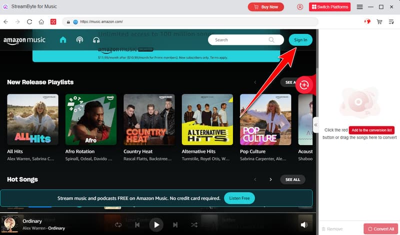 Sign IN With Your Amazon Music Account