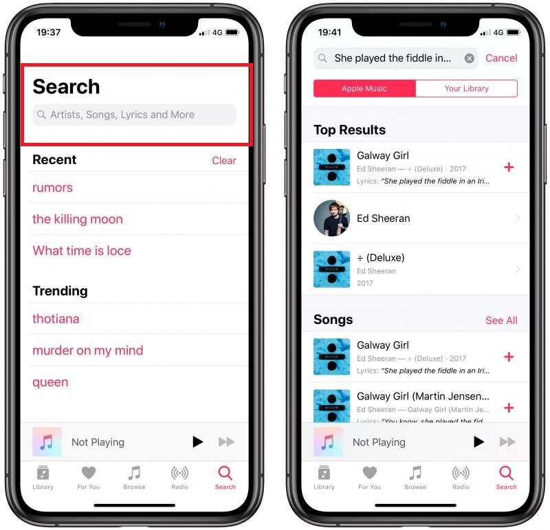 Search For Music In Apple Music App
