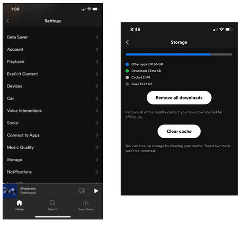 Detele All Spotify Songs On iPhone