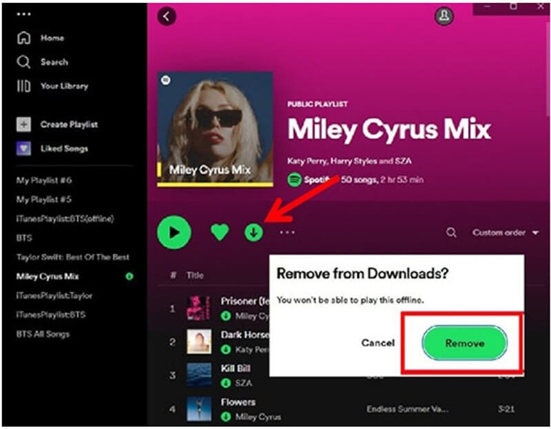 Remove Downloaded Spotify Music