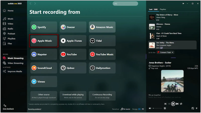 Select Apple Music-tile
