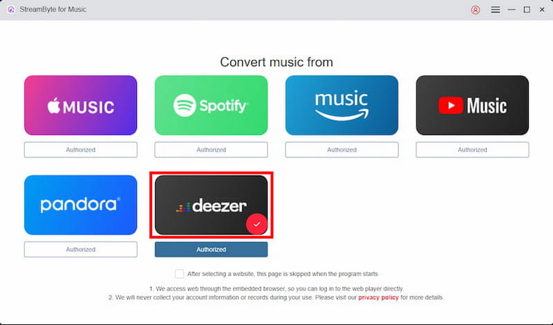 Click Deezer Platform Streambyte