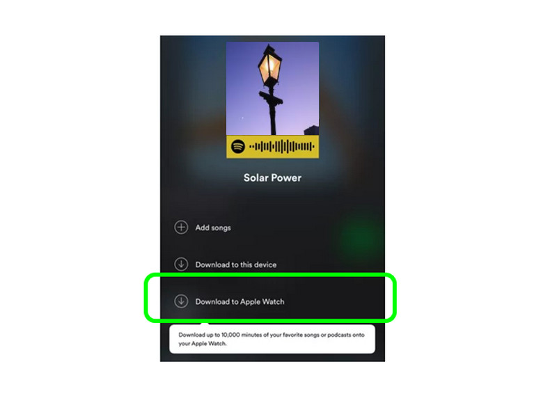 Download To Apple Watch Option