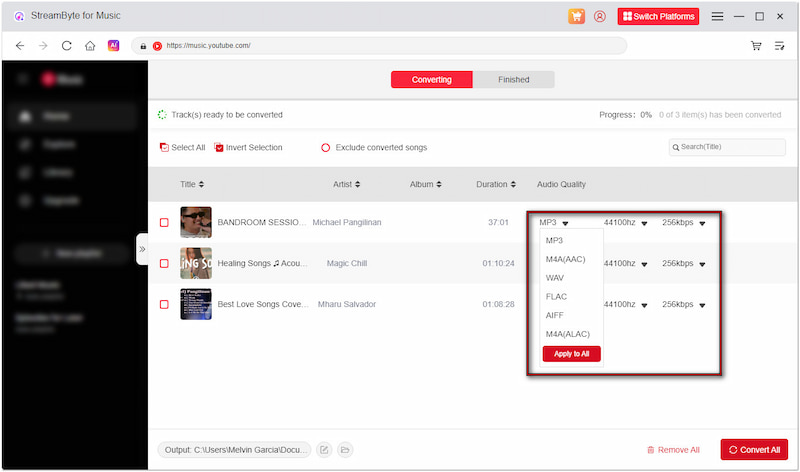 Configure Output Parameters