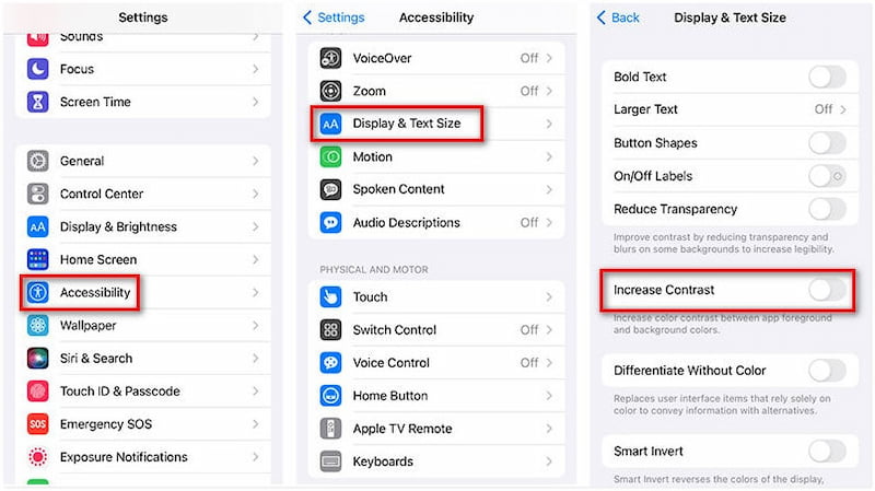 Disable Increase Contrasts