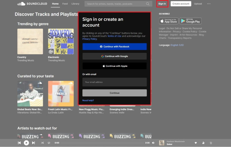 Sign In To Your Soundcloud-account