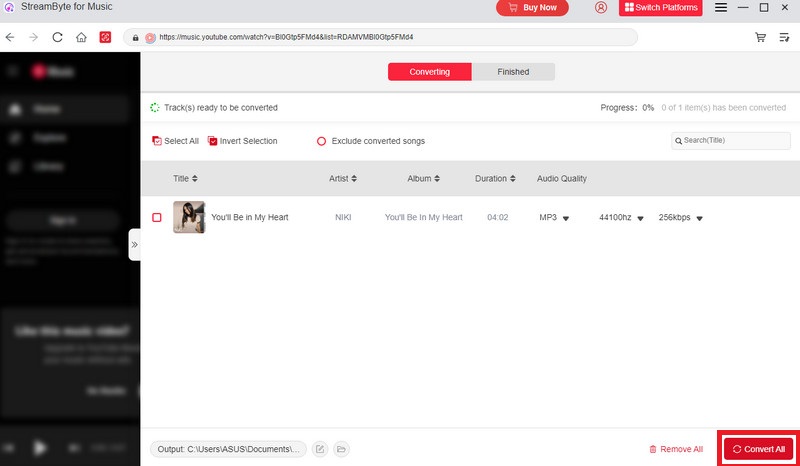 Convert Youtube Music Streambyte