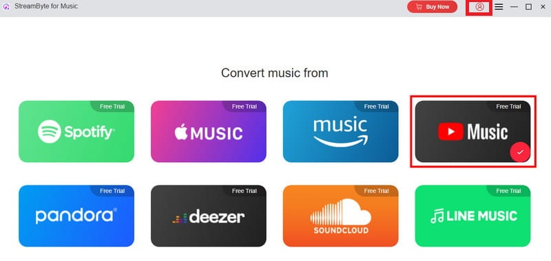 Streambyte For Music Main Interface