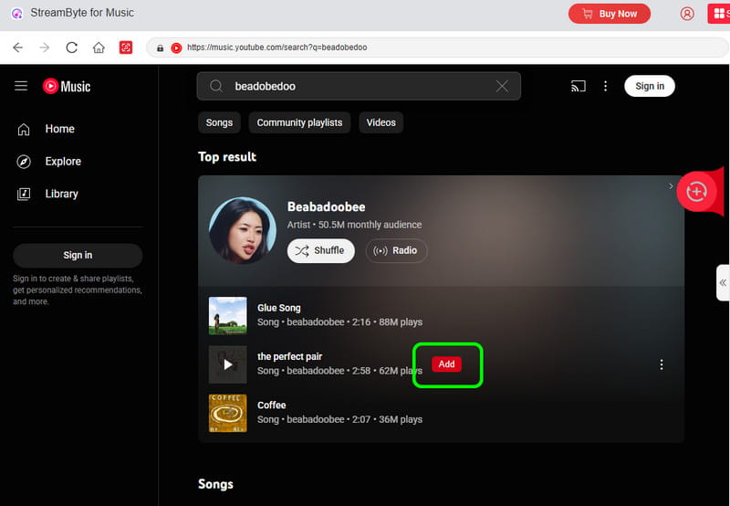 Add- Music Streambyte