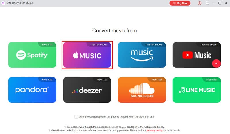 Select Apple Music Platform Streambyte