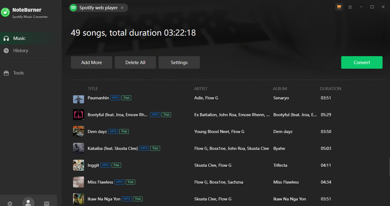 Convert Spotify Music Feature