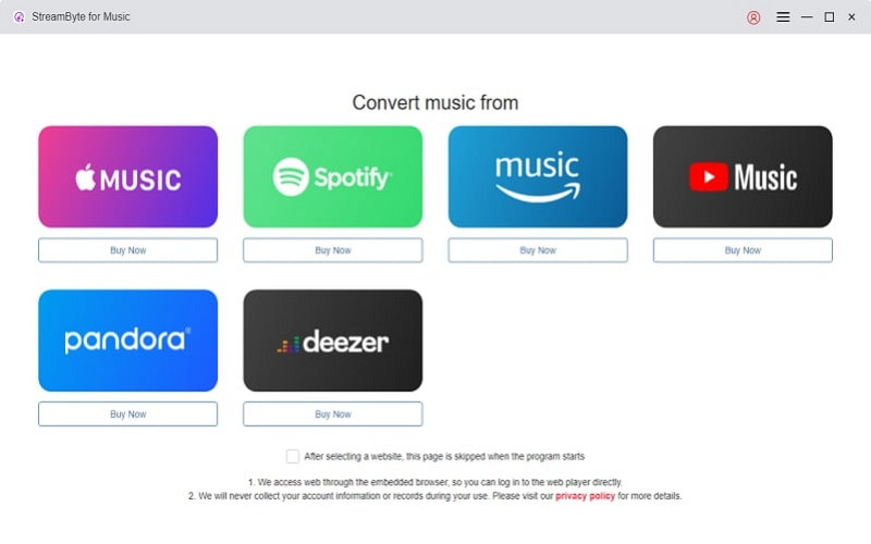 Streambyte for Music Interface