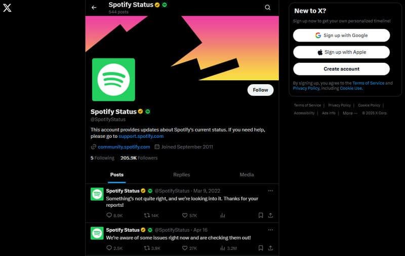 Check Spotify Server
