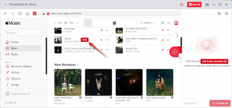 Add Music to The Conversion List