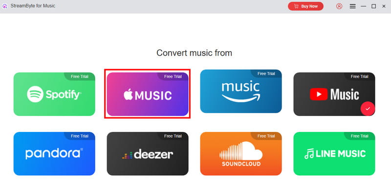 Choose Apple Music on The Main Interface
