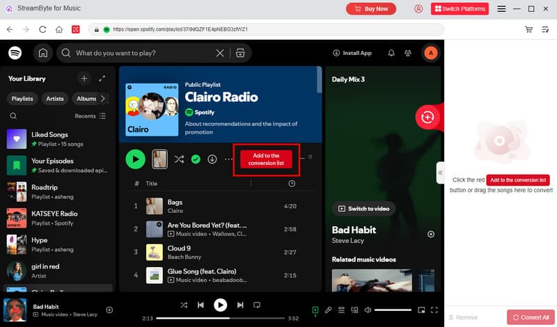 Add To Conversion List Streambyte