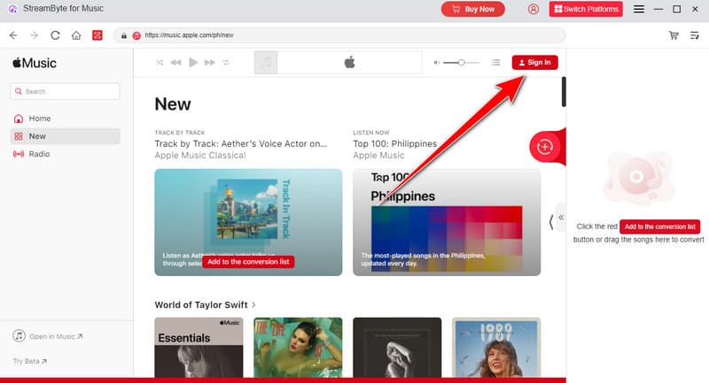 Sign In Button Streambyte 