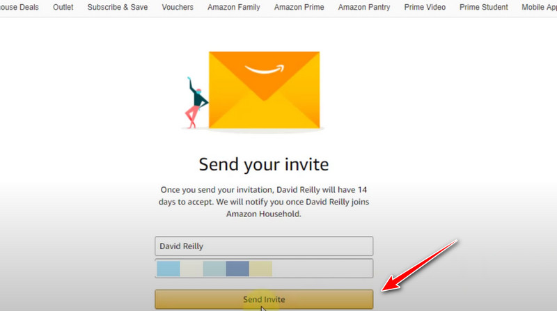 Amazon Family Send Invitation