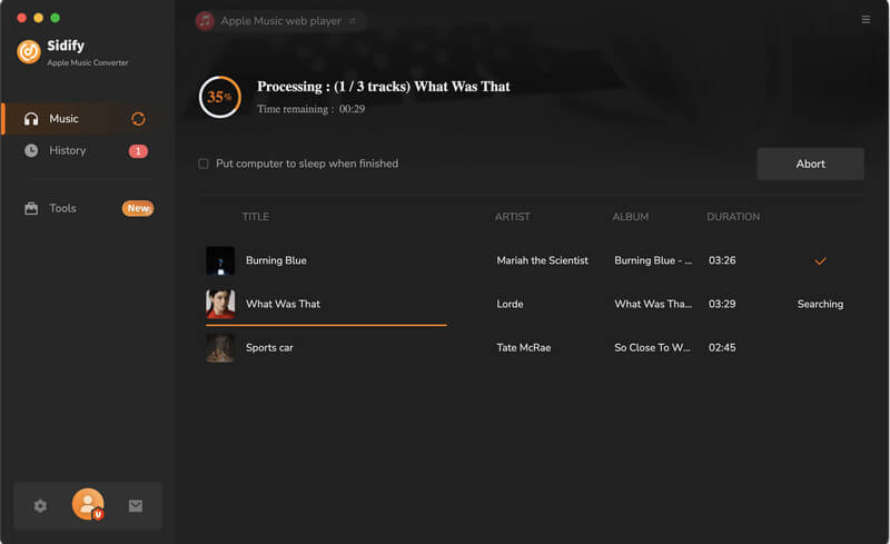 Sidify Apple Music Converter Convert