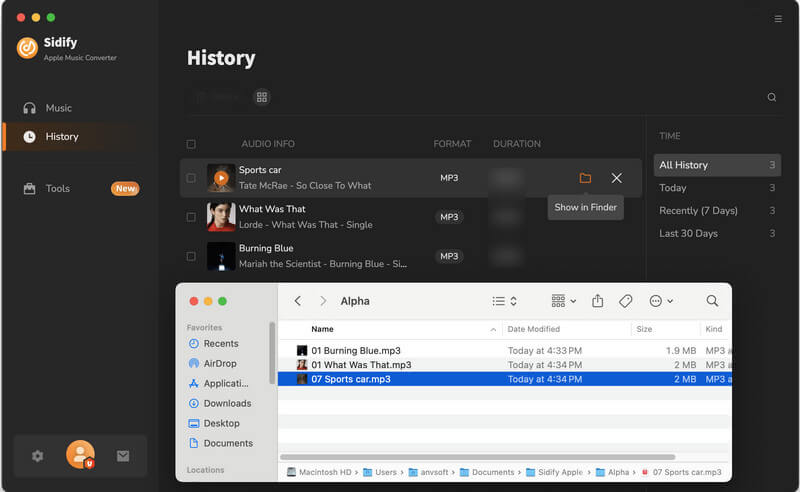 Sidify Apple Music Converter Converted Music